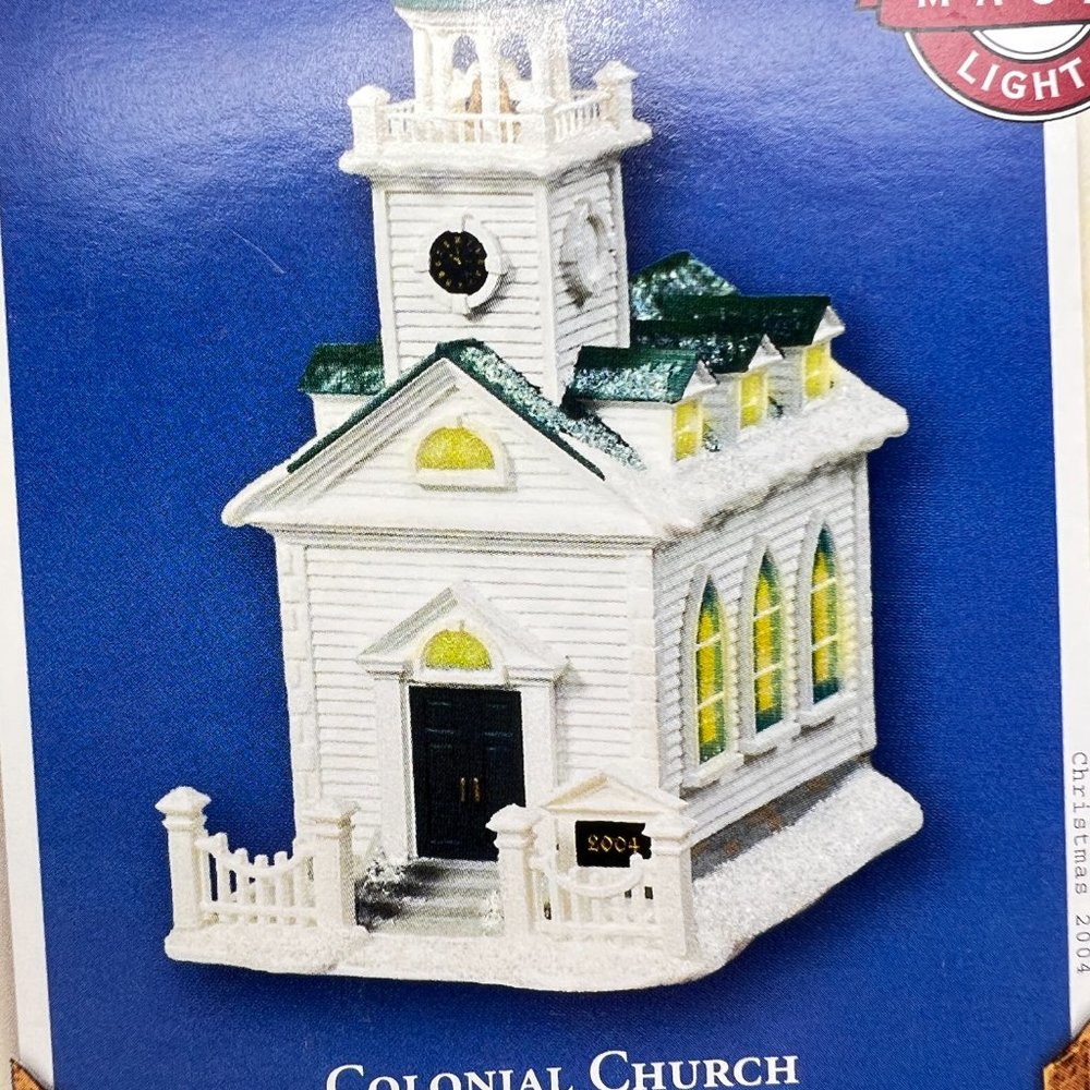 Hallmark Keepsake COLONIAL CHURCH Ornament Magic Collectors Series 2004 NIB - Picture 3 of 11